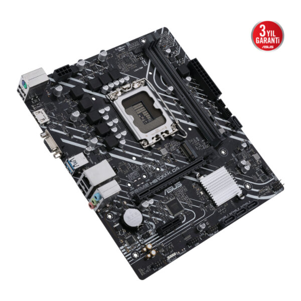 ASUS PRIME H610M-K D4 ARGB Intel H610 LGA1700 DDR4 3200 HDMI M2 USB3.2 AURA RGB - Görsel 4