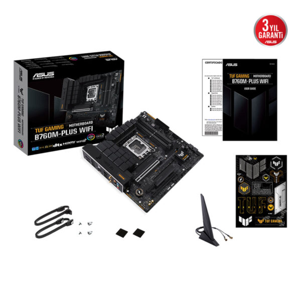 ASUS TUF GAMING B760M-PLUS WIFI Intel B760 LGA1700 DDR5 7200 HDMI VGA 2x M2 USB3 - Görsel 8