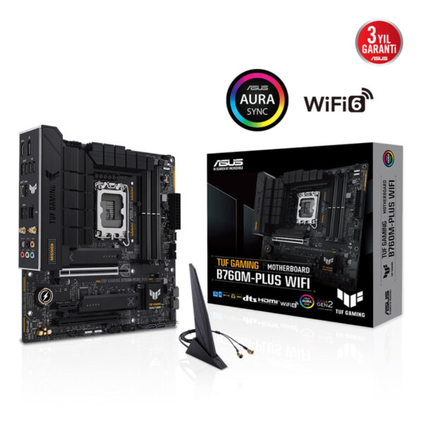 ASUS TUF GAMING B760M-PLUS WIFI Intel B760 LGA1700 DDR5 7200 HDMI VGA 2x M2 USB3 - Görsel 9