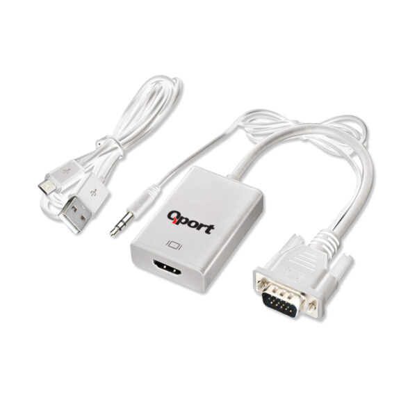 QPORT VGA to HDMI ÇEVİRİCİ + SES KABLOSU (VGA + HDMI -) (Q-VH) - Görsel 3