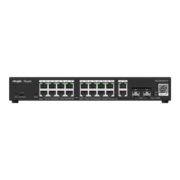 RUIJIE REYEE RG-ES220GS-P 16GE Port 250W Poe,2GE SFP, 2GE RJ45  Uplink Yönetile - Görsel 6