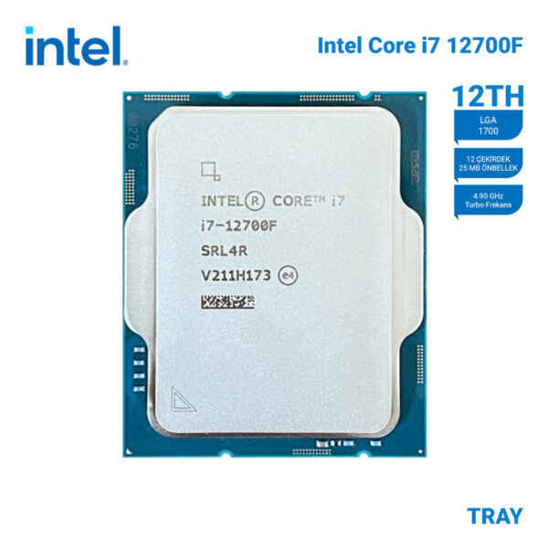 INTEL Alder Lake i7-12700F TRAY VGA'sız, Fansız 12C 2.10/4.90Ghz 25MB LGA1700