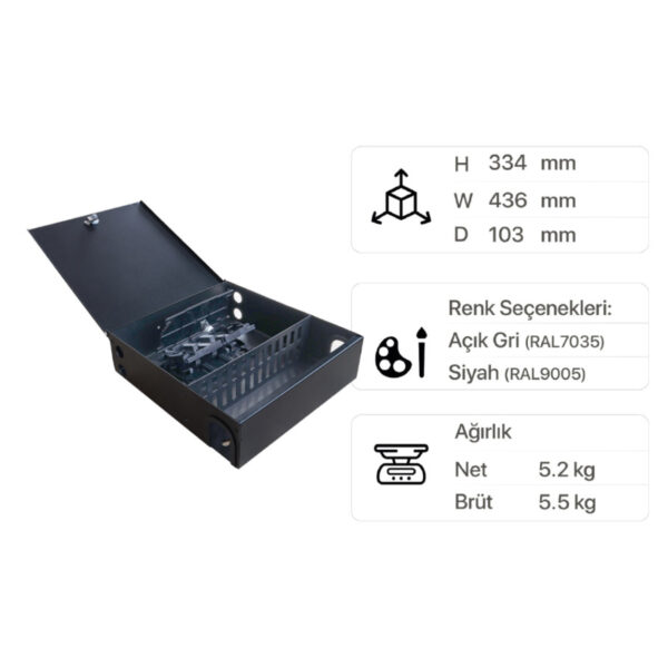 Erat Fiber 24 Port SC DX Small Duvar Tipi Fiber Panel - Görsel 2
