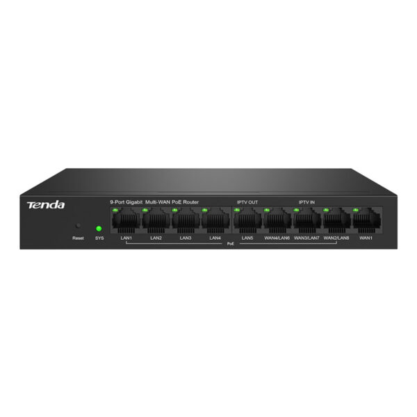 TENDA G0-8G-POE 9 Port Gigabit Ethernet PoE Router - Görsel 4