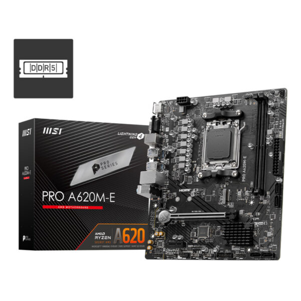 MSI PRO A620M-E AM5 DDR5 6800MHZ(OC) HDMI VGA M.2 USB3.2 mATX - Görsel 4