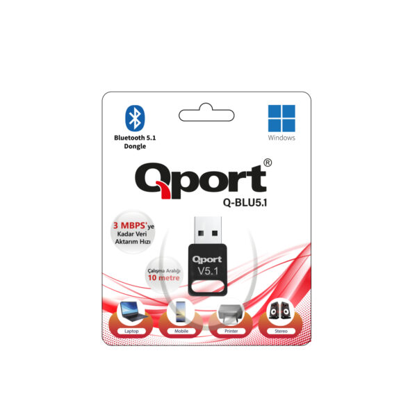 QPORT BLUETOOTH 5.1 DONGLE ADAPTOR (Q-BLU5.1) - Görsel 2