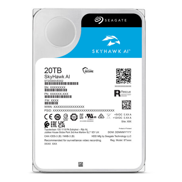 SEAGATE SKAYHAWK AI 20 TB 256MB 7200RPM SATA3.0 7/24 DVR,NVR için Güvenlik - Görsel 3