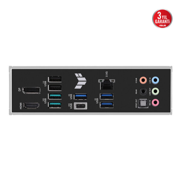 ASUS TUF GAMING B760M-PLUS Intel B760 LGA1700 DDR5 7200 HDMI 2x M2 USB3.2 AURA R - Görsel 8