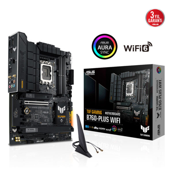 ASUS TUF GAMING B760-PLUS WIFI Intel B760 LGA1700 DDR5 7200 DP HDMI 3x M2 USB3.2 - Görsel 7