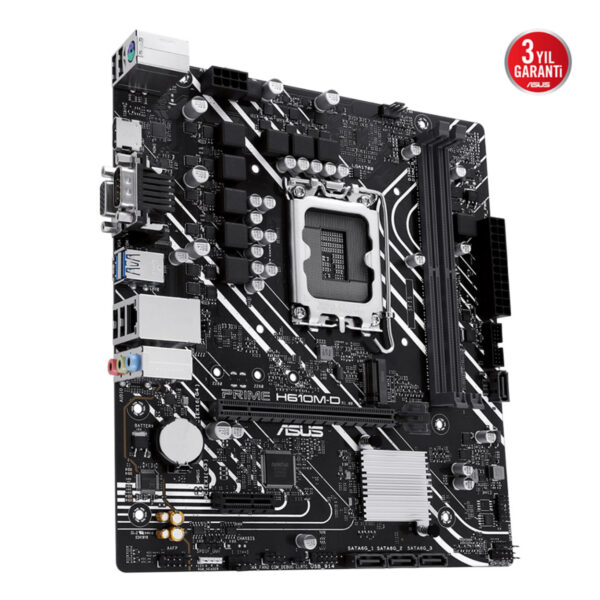 ASUS PRIME H610M-D Intel H610 LGA1700 DDR5 5600 HDMI VGA M2 USB3.2 COM mATX 96GB - Görsel 6