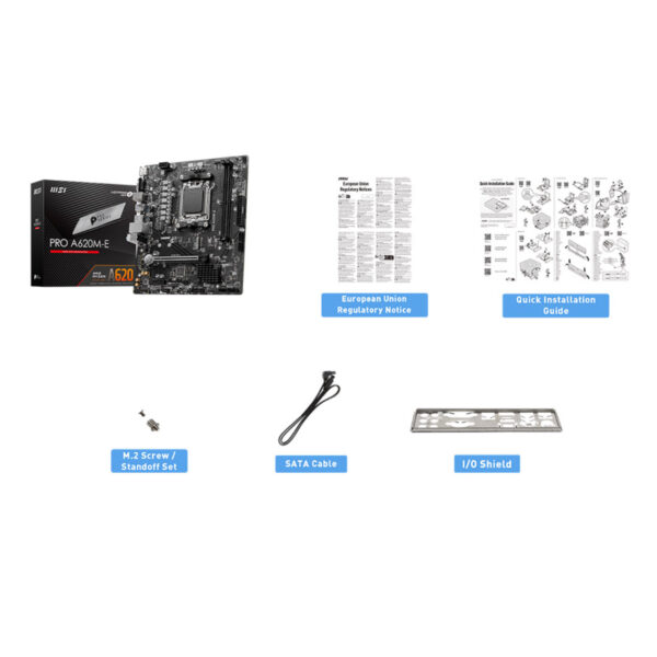 MSI PRO A620M-E AM5 DDR5 6800MHZ(OC) HDMI VGA M.2 USB3.2 mATX - Görsel 7