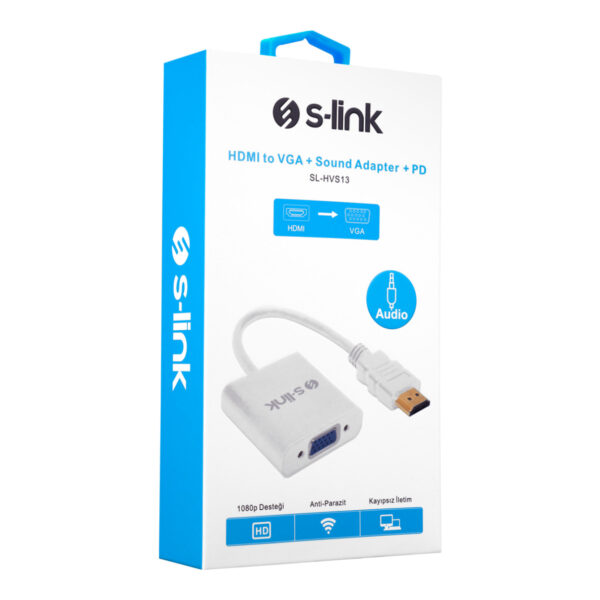 S-LINK SL-HVS13 HDMI to VGA + Audio Micro Usb Çevirici - Görsel 5