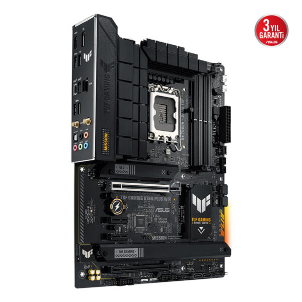 ASUS TUF GAMING B760-PLUS WIFI Intel B760 LGA1700 DDR5 7200 DP HDMI 3x M2 USB3.2 - Görsel 3