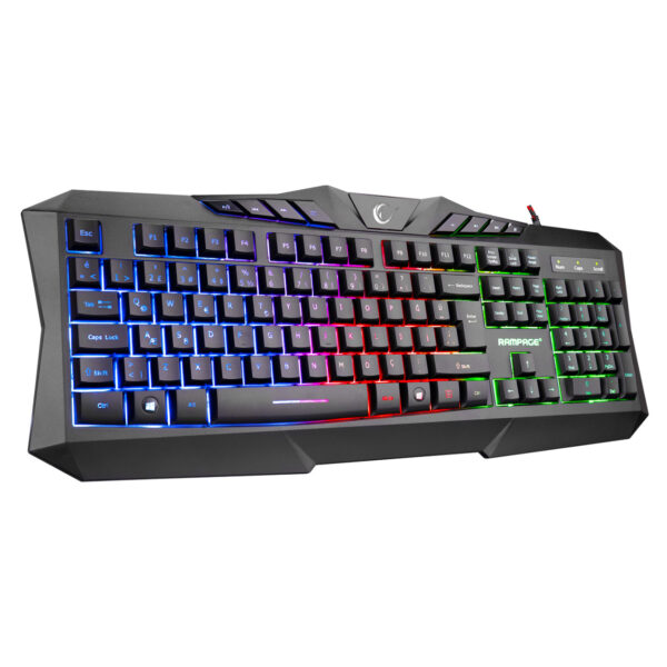 RAMPAGE KM-404 ARGENTI Rainbow Aydınlatmalı Gaming Q Klavye + Kulaklık + Mouse +
