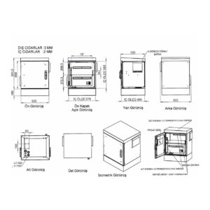 AGER KGYS YER TİPİ 600x525x600 ÇİFT CİDARLI OUTDOOR KABİNET+(1+1)FAN+D.MONTAJ