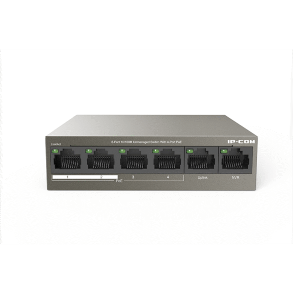 IP-COM F1106P-4-63W 4FE PoE Port (63W), 2FE Uplink Desktop Switch