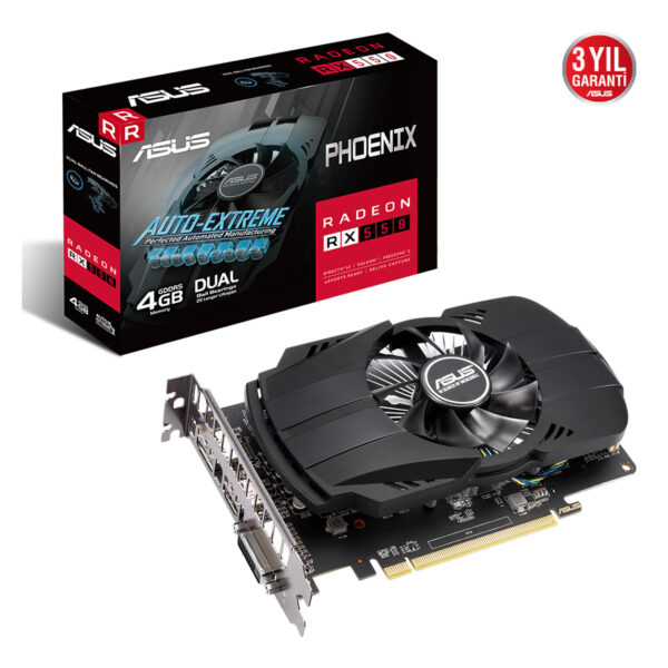 4 GB ASUS PH-RX550-4G-EVO AMD GDDR5 128Bit  1xDVI 1xHDMI 1xDP - Görsel 3