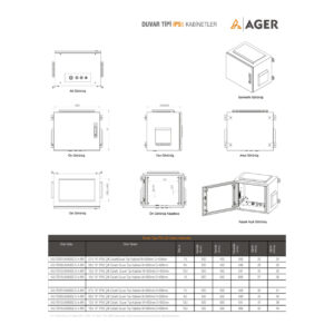 AGER Çift Cidar 09U W=600mm D=600mm 19'' IP55 Outdoor Duvar Tipi Kabinet