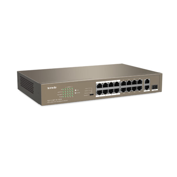 TENDA TEF1118P-16-150W 16FE PoE Port (150W), 1GE Uplink, 1xCombo SFP Switch - Görsel 2