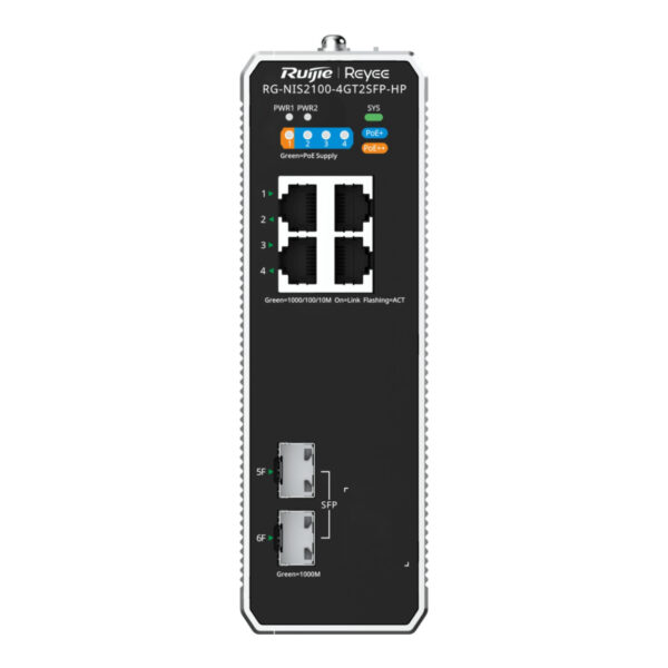 RUIJIE REYEE RG-NIS2100-4GT2SFP-HP 4GE PoE/PoE+,2GE SFP,180W Endüstriyel Cloud