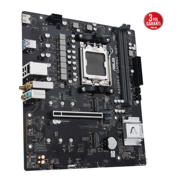 ASUS A620M-F GAMING WIFI AM5 DDR5 8000 HDMI 2xM2 WiFi6E+BT AURA RGB 2.5GLAN mATX - Görsel 3