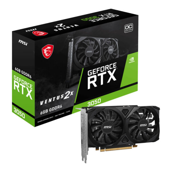 6 GB MSI RTX 3050 VENTUS 2X E 6G OC GDDR6 96B DX12 PCIE 4.0 X8 (1XDP 2XHDMI) - Görsel 3