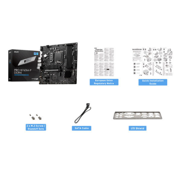 MSI PRO B760M-P DDR4 SOKET 1700 DDR4 4800(OC) PCI-E ,M.2 USB3.2 HDMI,DP,VGA 1x 1 - Görsel 3