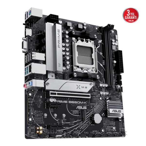 ASUS PRIME B650M-K AM5 DDR5 SES GLAN HDMI/VGA SATA3 USB3.2 mATX - Görsel 2