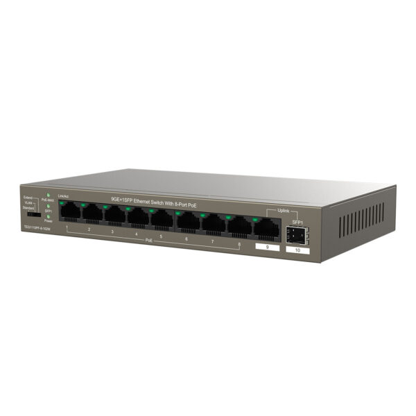 TENDA TEG1110PF-8-102W 8GE PoE Port (102W), 1xCombo Uplink Desktop Switch - Görsel 3