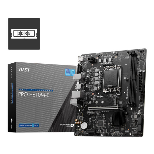 MSI MB PRO H610M-E SOKET 1700 DDR5 5600MHZ(OC) HDMI VGA M.2 USB3.2 1x 1G LAN mAT - Görsel 4