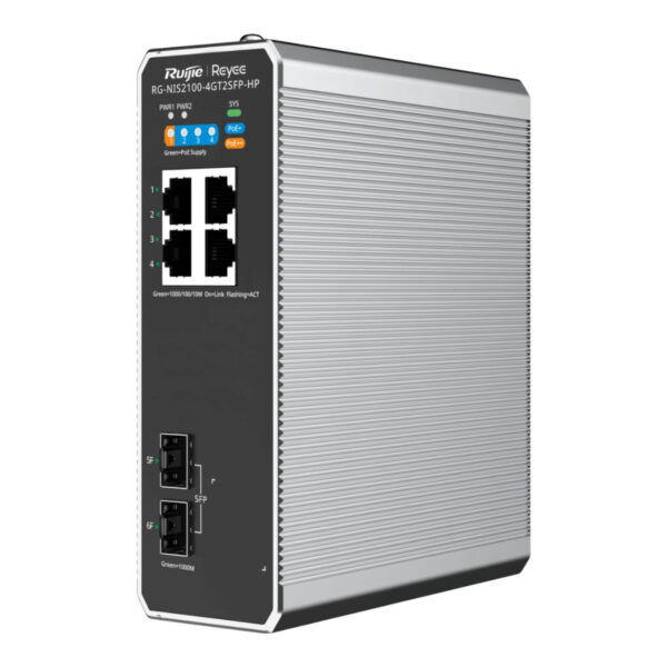 RUIJIE REYEE RG-NIS2100-4GT2SFP-HP 4GE PoE/PoE+,2GE SFP,180W Endüstriyel Cloud - Görsel 3