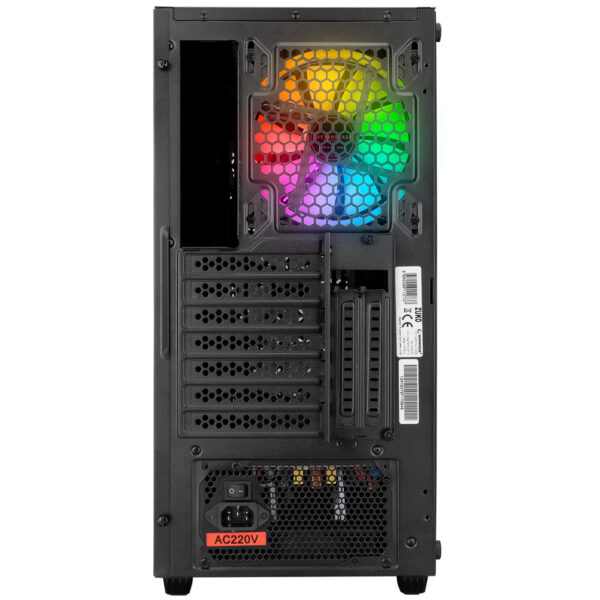 RAMPAGE ZUKO 600W 80+ BRONZE Siyah 4*14cm Rainbow Temperli Camlı ATX Mid-T Gamin - Görsel 4