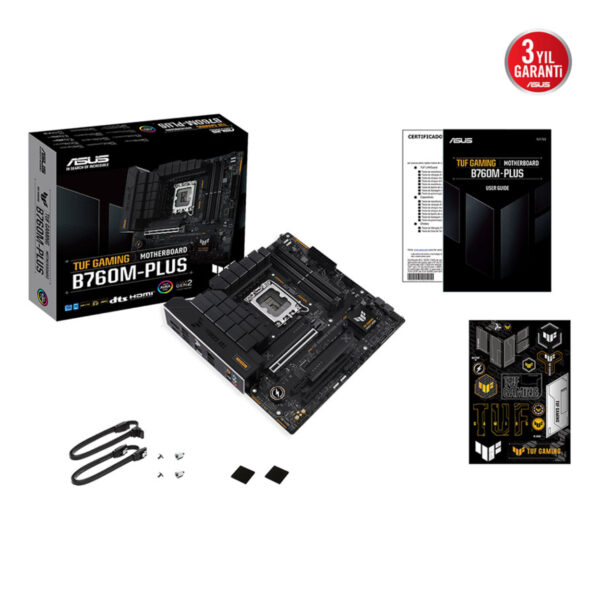 ASUS TUF GAMING B760M-PLUS Intel B760 LGA1700 DDR5 7200 HDMI 2x M2 USB3.2 AURA R - Görsel 5