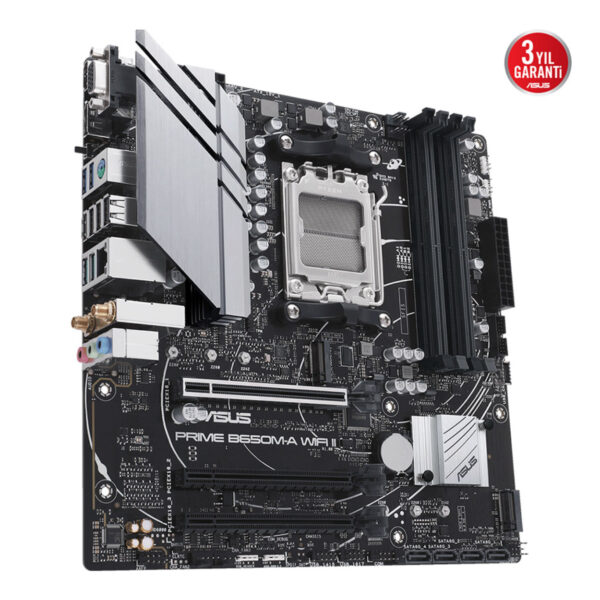 ASUS PRIME B650M-A WIFI II AMD B650 AM5 DDR5 6400 DP HDMI VGA Çift M2 USB3.2 AX - Görsel 5