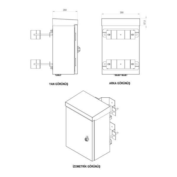 AGER MİNİMOBESE 300x200x400 ÇİFT CİDARLI OUTDOOR KABİNET+DİREK MONTAJ KİTİ - Görsel 2