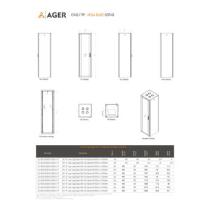 AGER Vega Base 26U W=600mm D=600mm 19''  Dikili Tip Kabinet