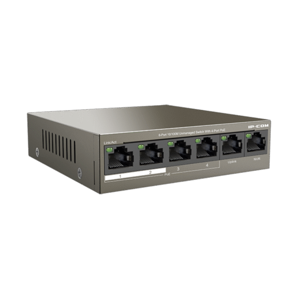 IP-COM F1106P-4-63W 4FE PoE Port (63W), 2FE Uplink Desktop Switch - Görsel 3