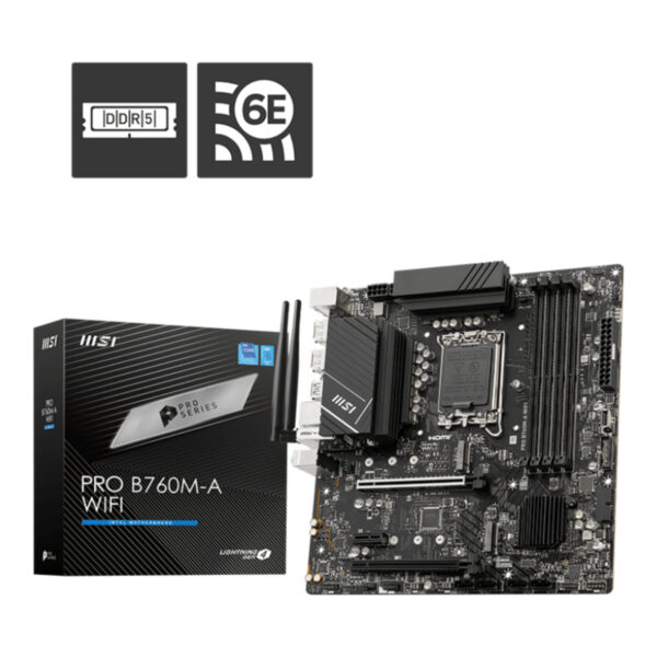 MSI PRO B760M-A WIFI SOKET 1700 DDR5 6800(OC) PCI-E M.2 USB3.2 HDMIDP 1X 2.5G LA - Görsel 3