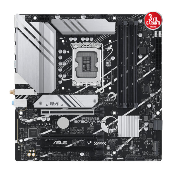 ASUS PRIME B760M-A WIFI Intel B760 LGA1700 DDR5 7200 HDMI VGA 2x M2 USB3.2 AX Wi - Görsel 3