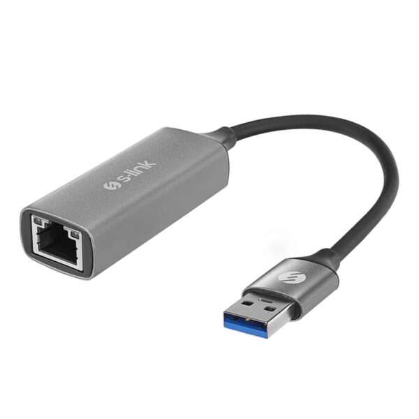 S-link SW-U334 Gri Metal USB 3.0 to RJ45 10/100/1000Mbps Gigabit Adaptör - Görsel 3