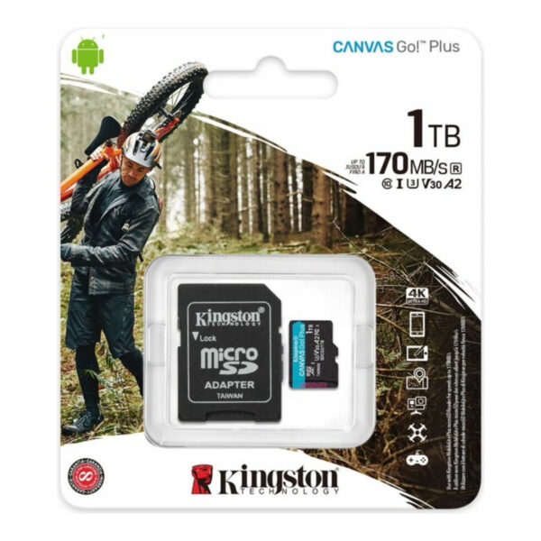 KINGSTON 1TB Canvas Go Plus MicroSDXC 170R A2 U3 V30 Card + Adapter - Görsel 3