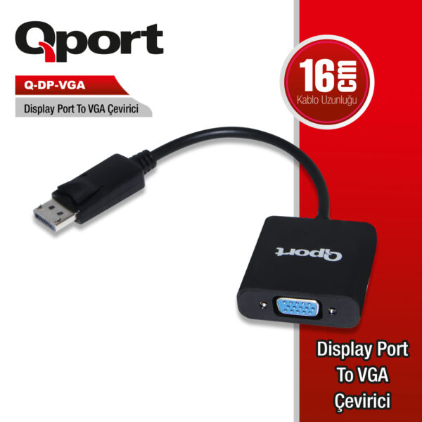 QPORT DISPLAY to VGA ÇEVİRİCİ (Q-DP-VGA) - Görsel 2