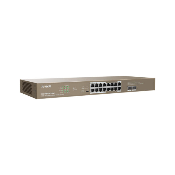 TENDA TEG1118P-16-250W 16GE PoE Port (250W), 2xSFP Switch - Görsel 4