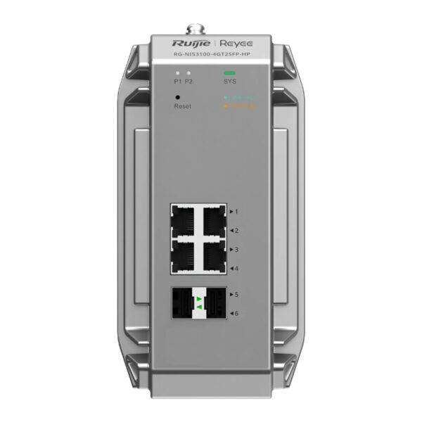 RUIJIE RG-NIS3100 4Port RJ45 Gigabit PoE/PoE+, 2Port SFP,240W Endüstriyel - Görsel 5
