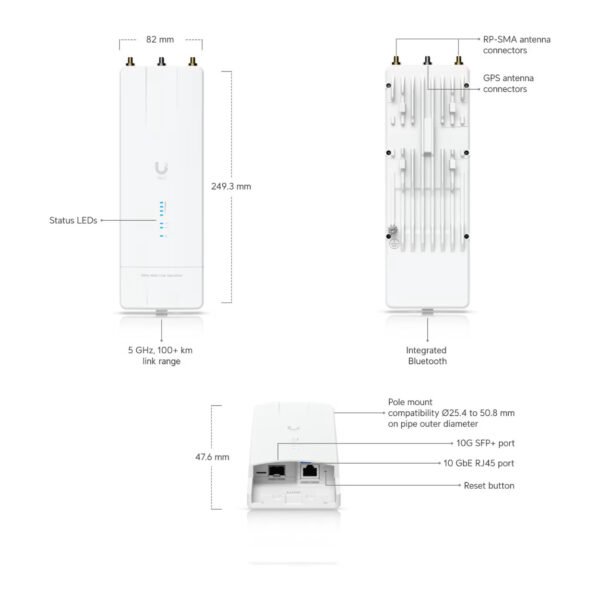 UBNT Wave MLO5 WiFi 7 , 5 Ghz 100 Km , 5+ Gbps , 10G SFP+ , 10GE Ethernet Pt - Görsel 2