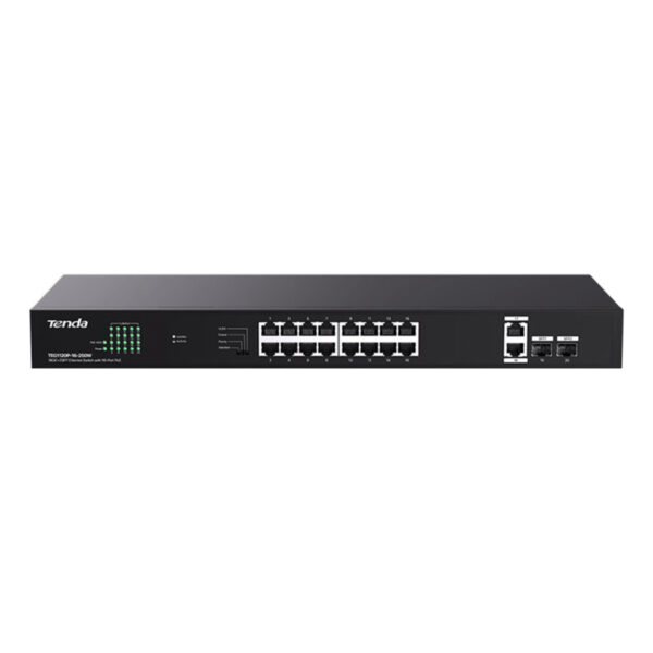 TENDA TEG1120P-16-250W 16GE PoE Port (250W), 2x Uplink, 2xSFP Switch - Görsel 3