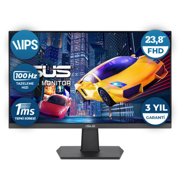 23.8" ASUS VA24EHF IPS 1ms 100Hz 250nt HDMI VESA 3Yıl Garanti Monitör - Görsel 7