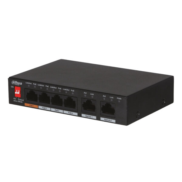 DAHUA PFS3006-4ET-60 4FE PoE Port (60W), 2FE Uplink Switch