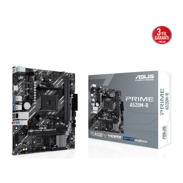 ASUS PRIME A520M-R AMD A520 AM4 DDR4 5100 HDMI M2 USB3.2 mATX - Görsel 6
