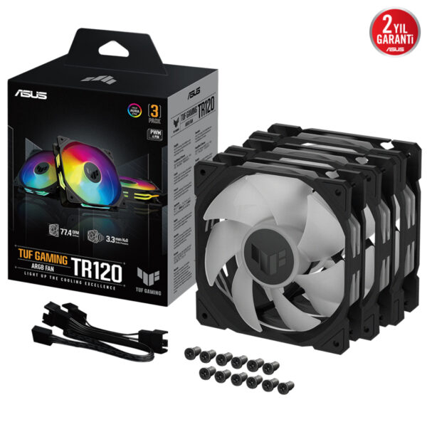 ASUS TUF TR120 SOĞUTUCU KASA RADYATÖR FANI ADRESLENEBİLİR ARGB 120MM 3 IN 1 - Görsel 9